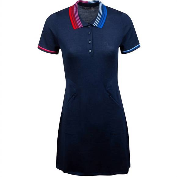 G/FORE | Dresses | New Gfore Dual Collar Sweater Dress In Twilight ...